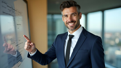 Fototapeta premium Confident Business Professional in a Modern Office Setting