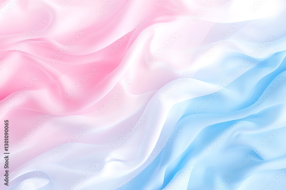 Poster flowing gradients create a calming atmosphere with soft transgender colors