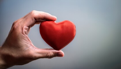 Fototapeta premium hand giving red heart charity symbol