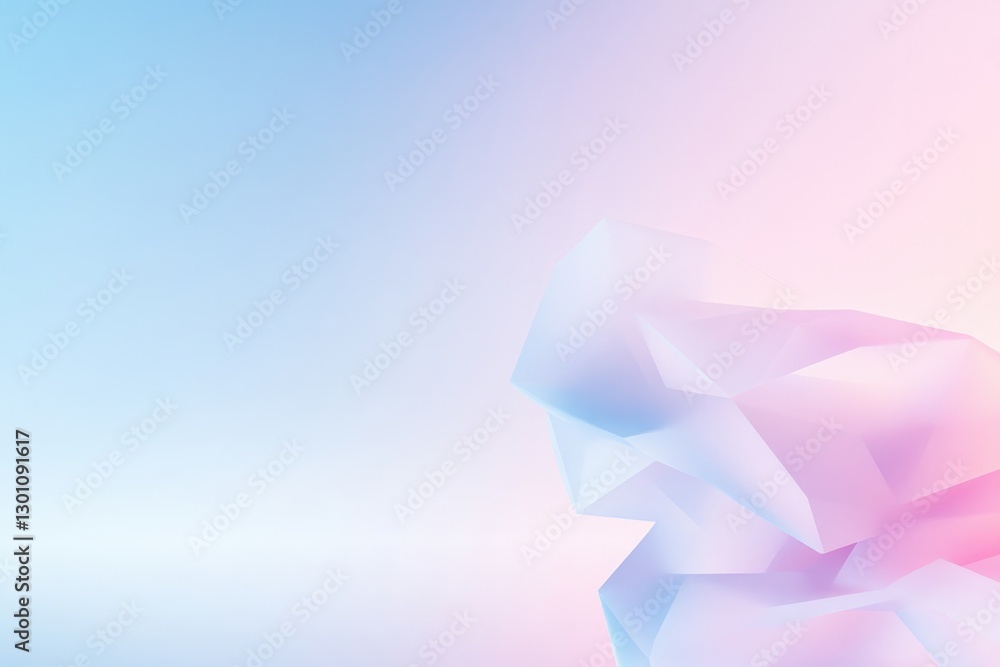 Poster abstract design of interlocking geometric shapes symbolizing educational technologies softly illumin