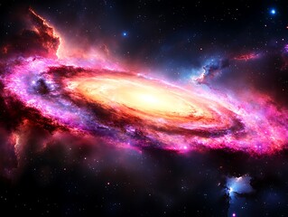 Obraz premium Galaxy swirling in cosmic space with nebula