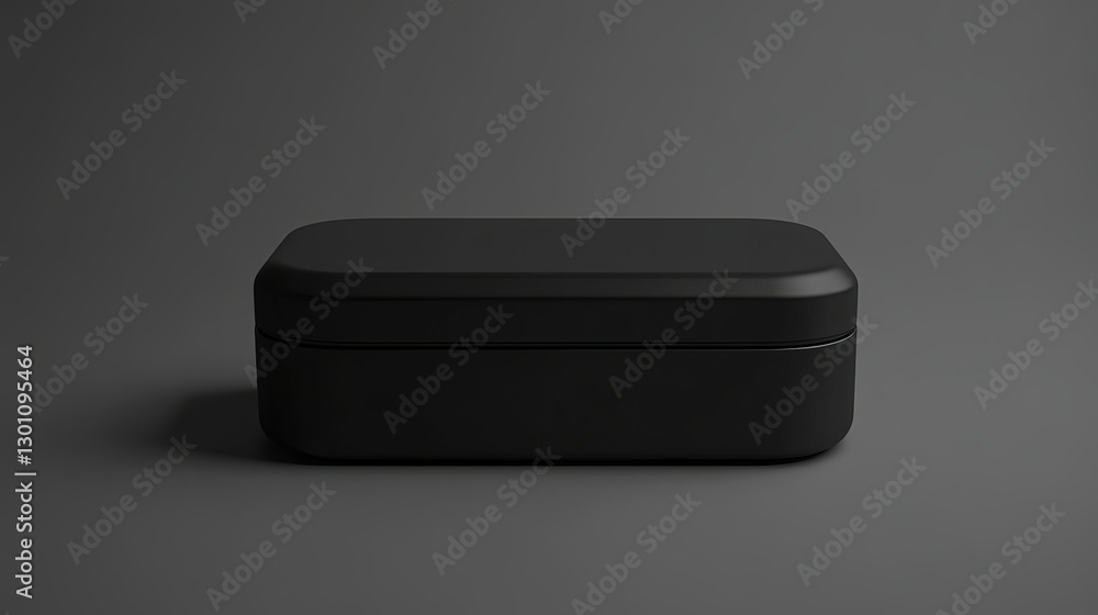 Aufkleber black rectangular matte box packaging mockup product presentation minimalist design studio shot eleg