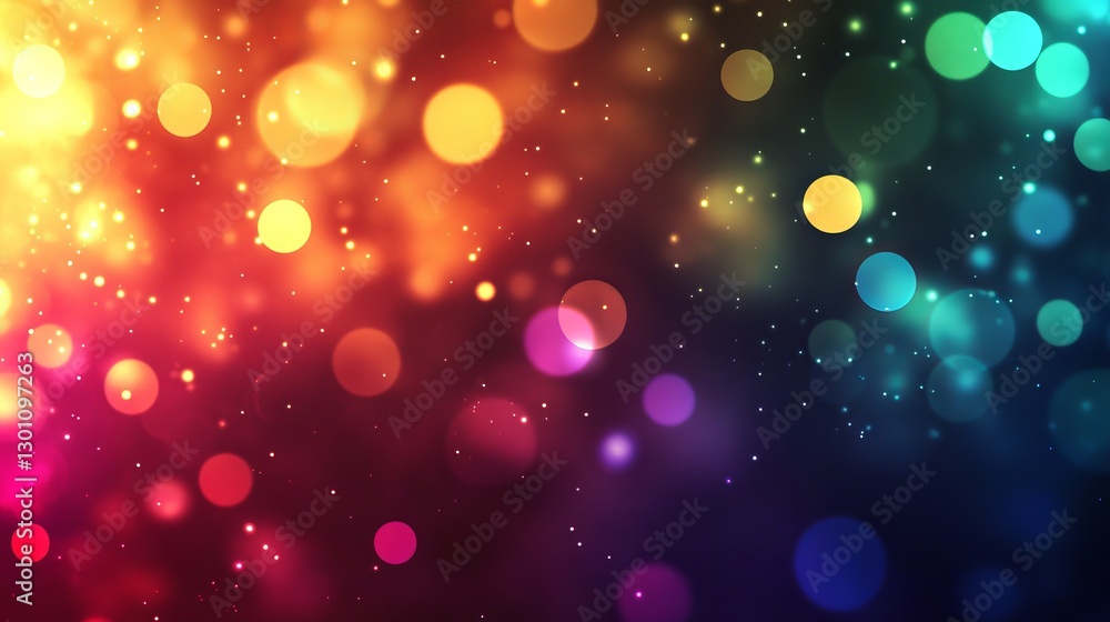 Aufkleber abstract colorful bokeh lights festive background design sparkling glowing shimmering bright vivid r