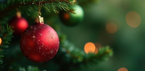 Glass bauble tree ornament hanging from branch, ornaments, tree, christmas