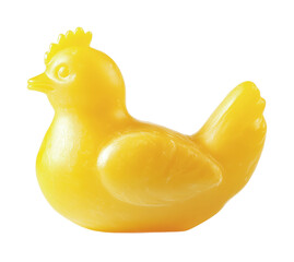 Charming yellow chicken figurine for playful decoration and festive occasions, cut out