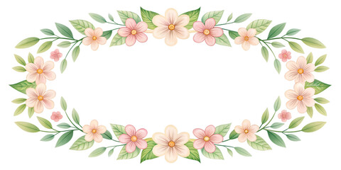 frame with flowers Watercolor png Illustration
