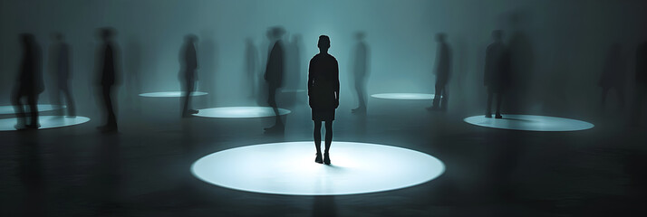 Visual Representation of the Spotlight Effect - The Illusion of Being Constantly Observed