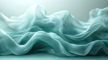 Obraz premium Trendy mint-colored abstract background with elegant low contrast waves, reflecting the year's color concept.