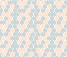 Seamless Light Gray and Peach Hexagon Pattern
