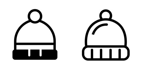 Winter Beanie Hat Vector Icon Set – Cold Weather, Fashion & Winter Essentials
