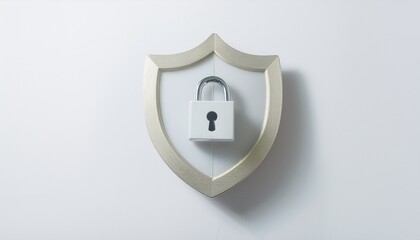 강력한 보안 시스템을 상징하는 자물쇠와 방패 아이콘