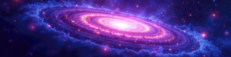 Obraz premium Swirling purple and blue gas clouds in a distant galaxy, space, galaxy-background