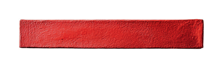 Red rectangular block is suitable for art projects and educational purposes in various creative settings with a vibrant finish, cut out