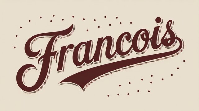 Stylish vintage typography showcases the male name Francois in warm color palette