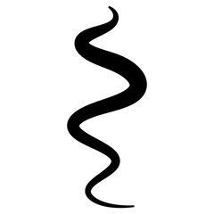 Hand drawn black line calligraphy swoosh, line wave thin to thick