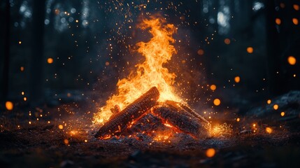 fire in the fireplace