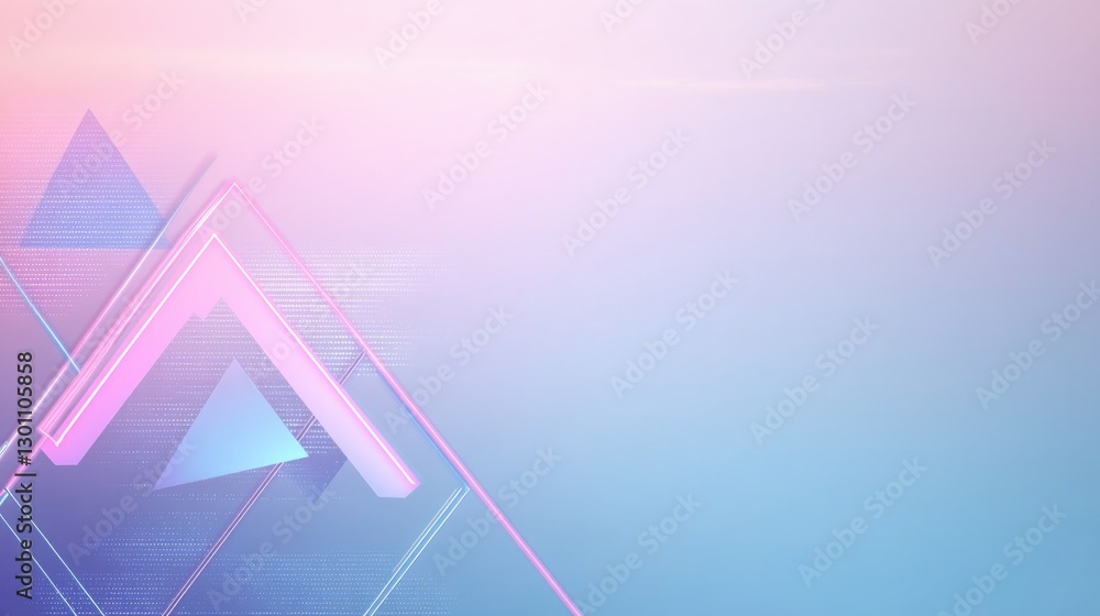 Poster vivid cybernetic background featuring abstract geometric shapes and neon lines creating sense of fut