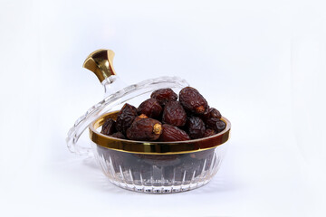 Dates in glass pot dry fruits 