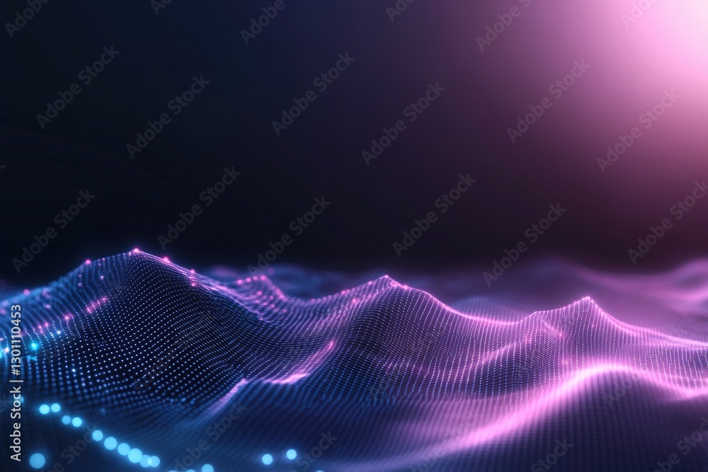 Poster abstract cyber design with futuristic elements on dark background