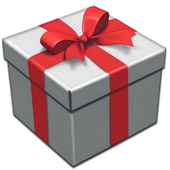 Boxed gift with red bow for celebration and sharing