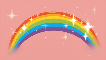 Obraz premium Sparkling rainbow on pink