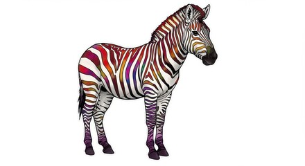 Fototapeta premium Surreal Zebra with Rainbow Stripes