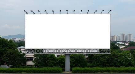 Fototapeta premium A billboard with a blank ad space. Marketing and Advertising. copyspace. textspace