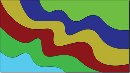Colorful Abstract Pattern with Wavy Lines in Bold Contrasting Hues