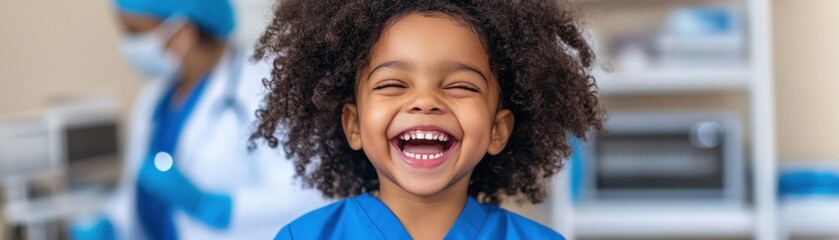 Experience the heartwarming connection of a child patient sharing a laugh with their caring doctor, showcasing the power of empathy and trust in healthcare This image embodies positive patient-doctor