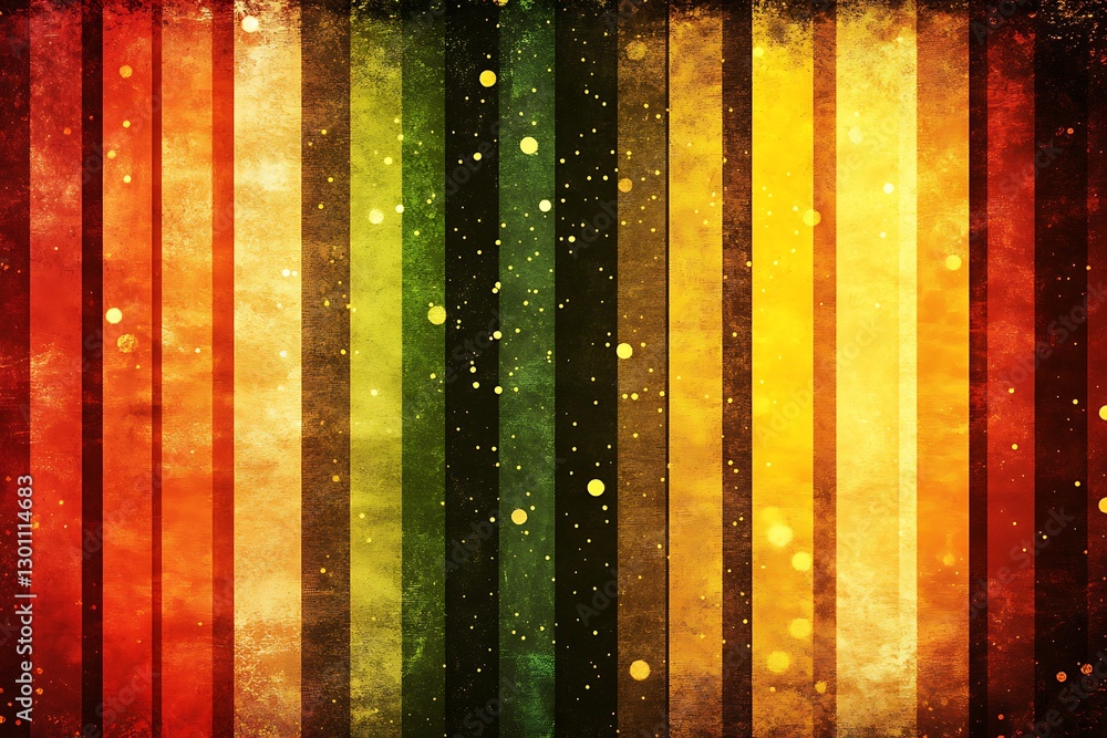 Poster grunge textured stripes with particle effects and gradient color palette