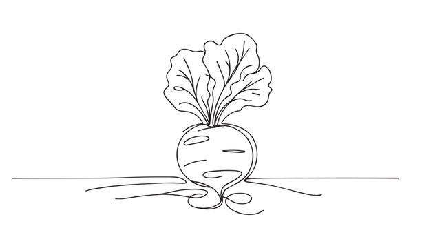recommend clip art: Continuous one single minimal line drawing Beetroot