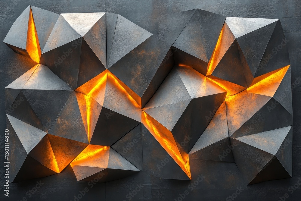 Poster abstract geometric design with sharp edges and internal glow.