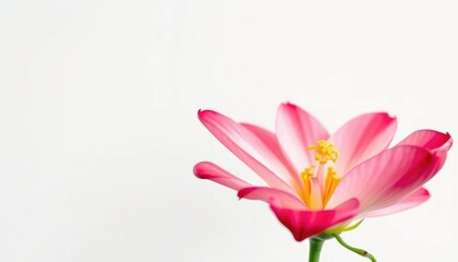 Fototapeta premium A single vibrant bloom, petals delicately unfurled against a pure white backdrop, beautiful, design element