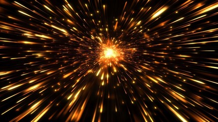 Abstract explosion, radiating light, cosmic burst, graphic design, digital art