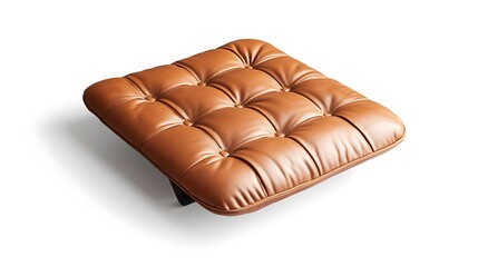 Obraz premium Stylish brown cushion furniture asset in-house item on white background modern home decor minimalist viewpoint