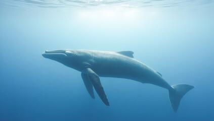 Fototapeta premium whale view underwater