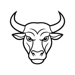 angry bull head line art