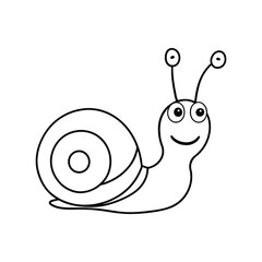 funny snail of a line art