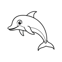 Fototapeta premium funny dolphin line art