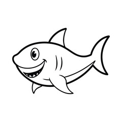 Fototapeta premium funny shark line art