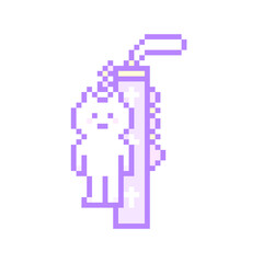 Obraz premium ピクセルアートなマスコット付きストラップ⭐︎PNG