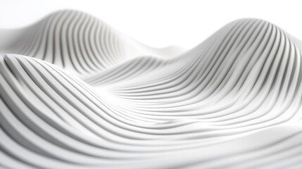 Abstract white waves composed of parallel lines in a gentle curve
