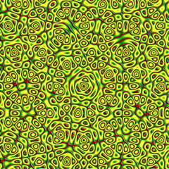 Quasicrystal cells in green and gold.  