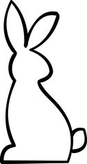 Simple rabbit brush line drawing flat Vector illustration isolated.
Festive rabbit  line drawing.
Abstract bunny line art.
Good for greeting card,poster, banner,leaflet.
Transparent background.