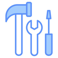 Tools Outline Blue Color Icon