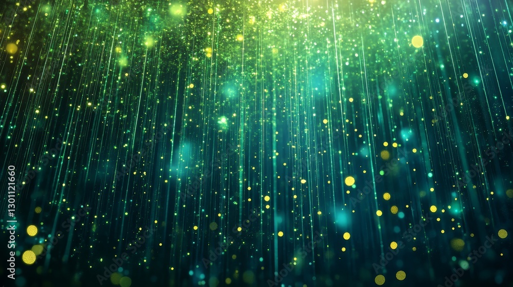 Poster abstract artistic background with particles moving in a stream.
