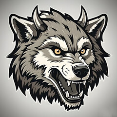Fototapeta premium wolf head mascot logo