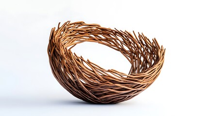 Elegant decorative basket asset in house furniture white background item modern design environment