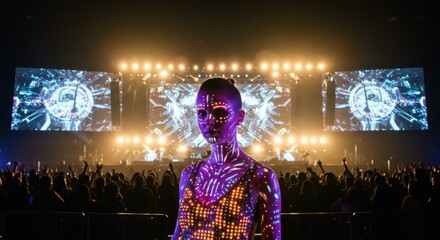 Obraz premium Bio-Augmented Pop Star with LED Skin