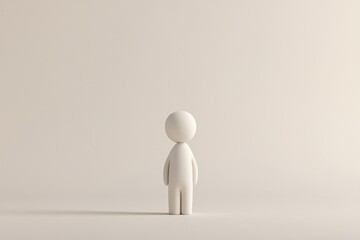 solitary 3d-rendered character devoid of text or additional objects positioned center-frame against neutral backdrop